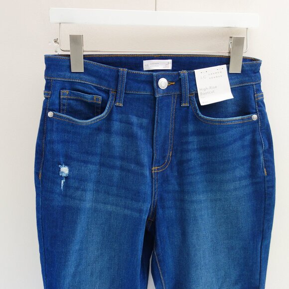 LC Lauren Conrad High Rise Bootcut Stretch Blue Jeans (6 Short) NWT! - Picture 4 of 11